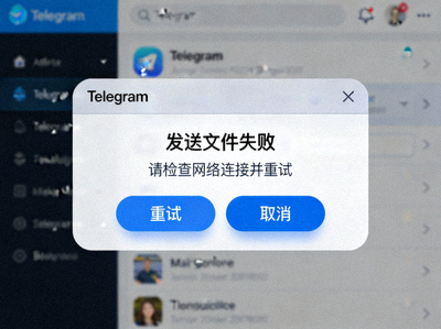 Telegram 发送文件失败时弹出的错误提示对话框截图